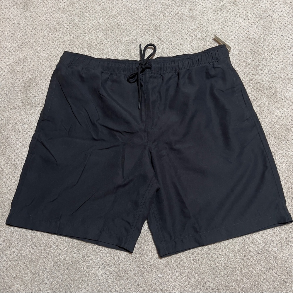 Amazon Solid Black Lined Swim Trunks Size XL NWT